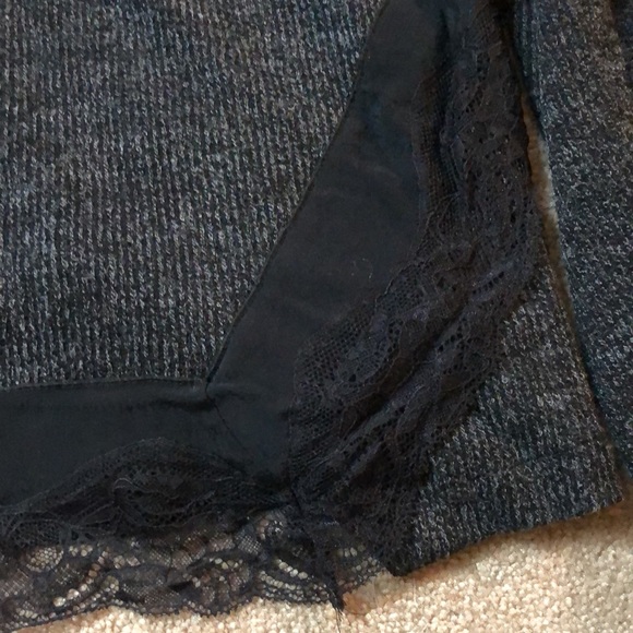 Zara Dark Charcoal top with lace trim details - Picture 5 of 6